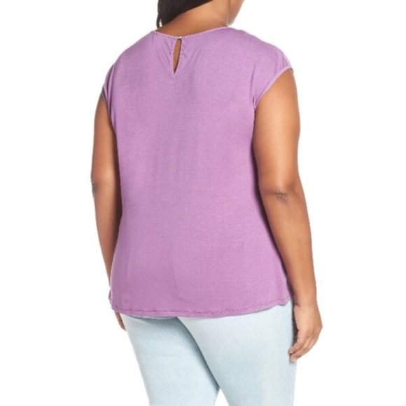 Vince Camuto Purple Tie Front Tulip Blouse 1X - Picture 4 of 5